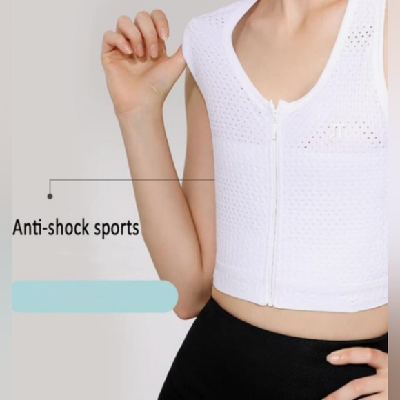 Chest Binder Zip Up Chest Binder Quick-Drying Adjustable Sz 2XL Black NWT - Picture 12 of 14